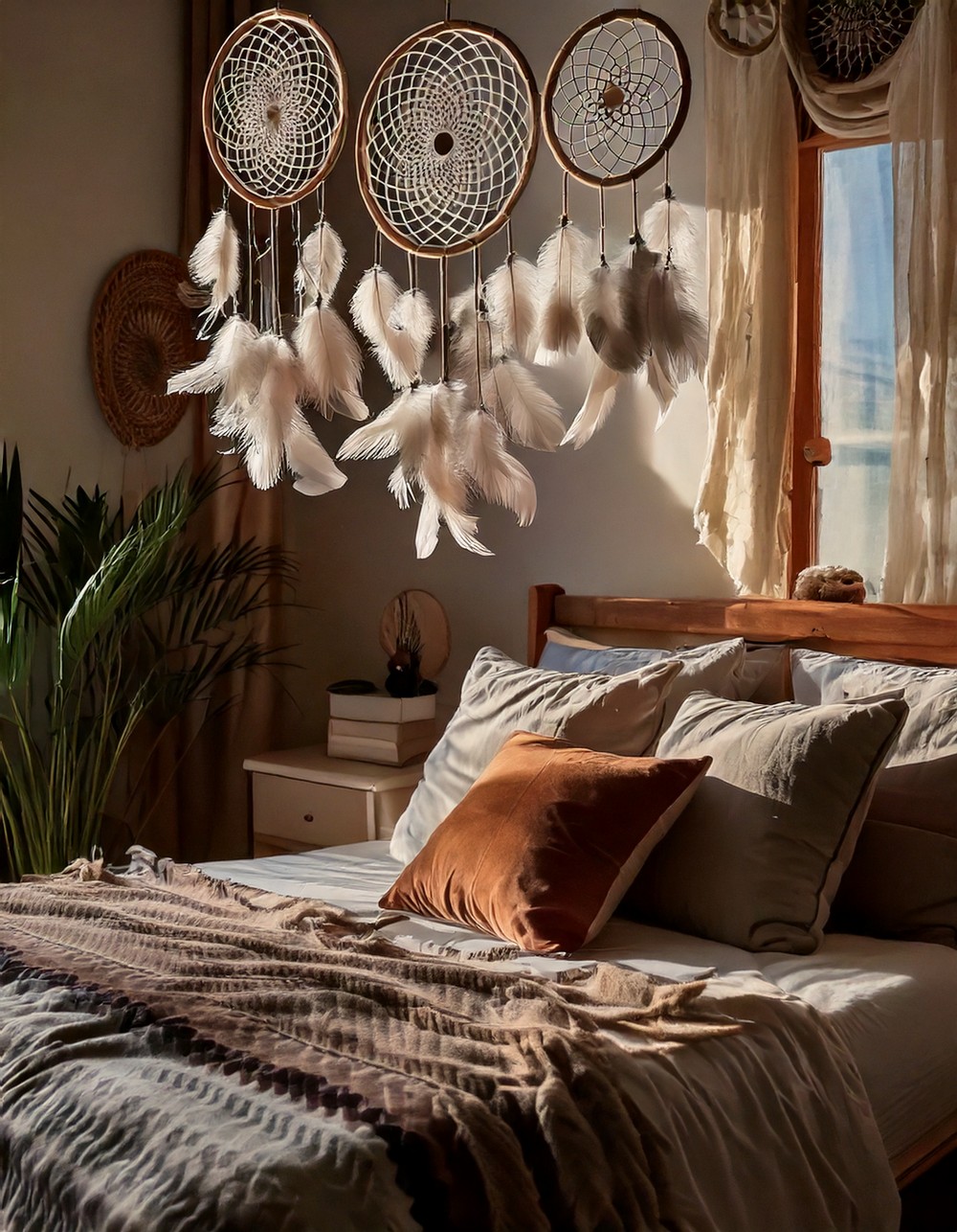 Integrate dreamcatchers above the bed