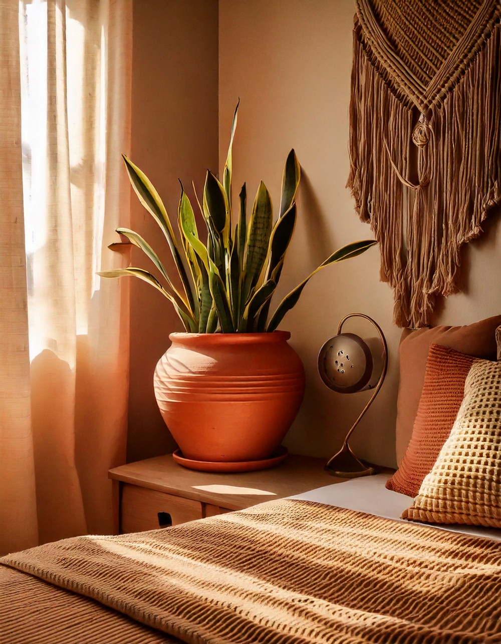 Use terracotta pots to enhance earthy tones