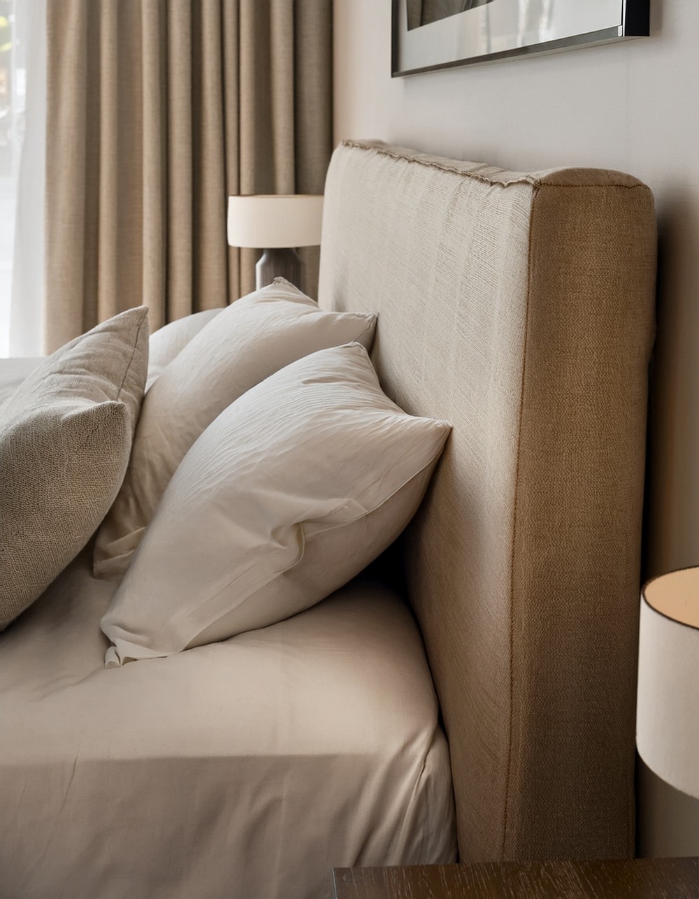 Neutral Linen Upholstered Headboard