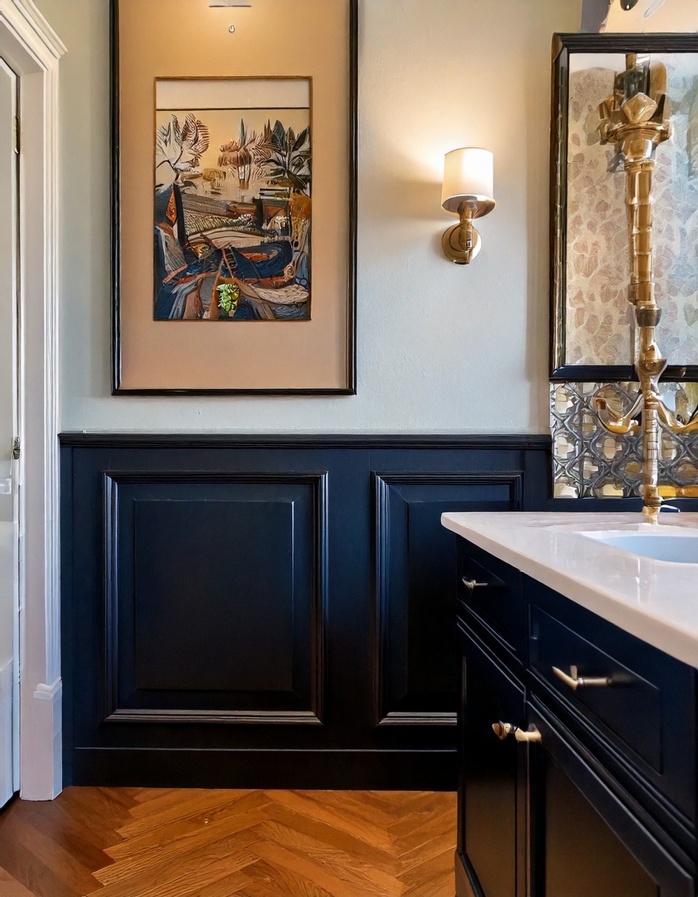 Bold Black Wainscoting