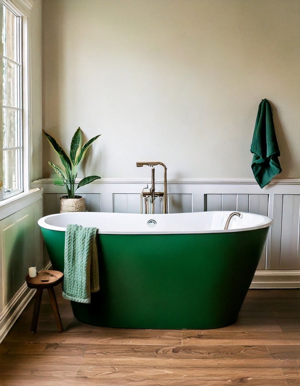 Forest Green Freestanding Tub