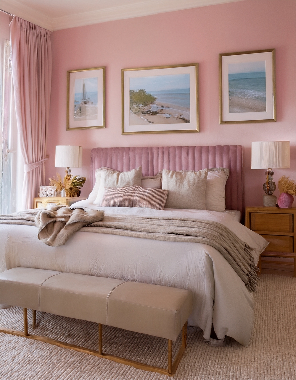 Coastal textures in bedroom