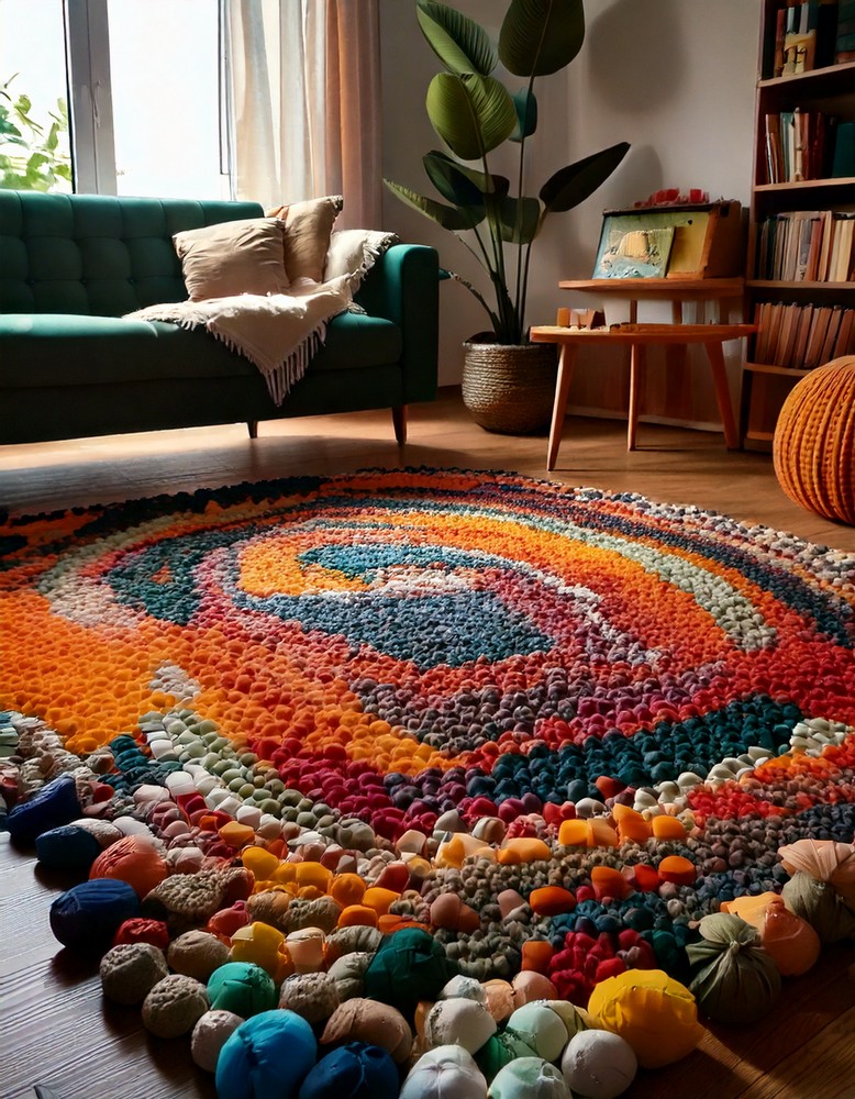 Upcycled T-shirt Crochet Rugs