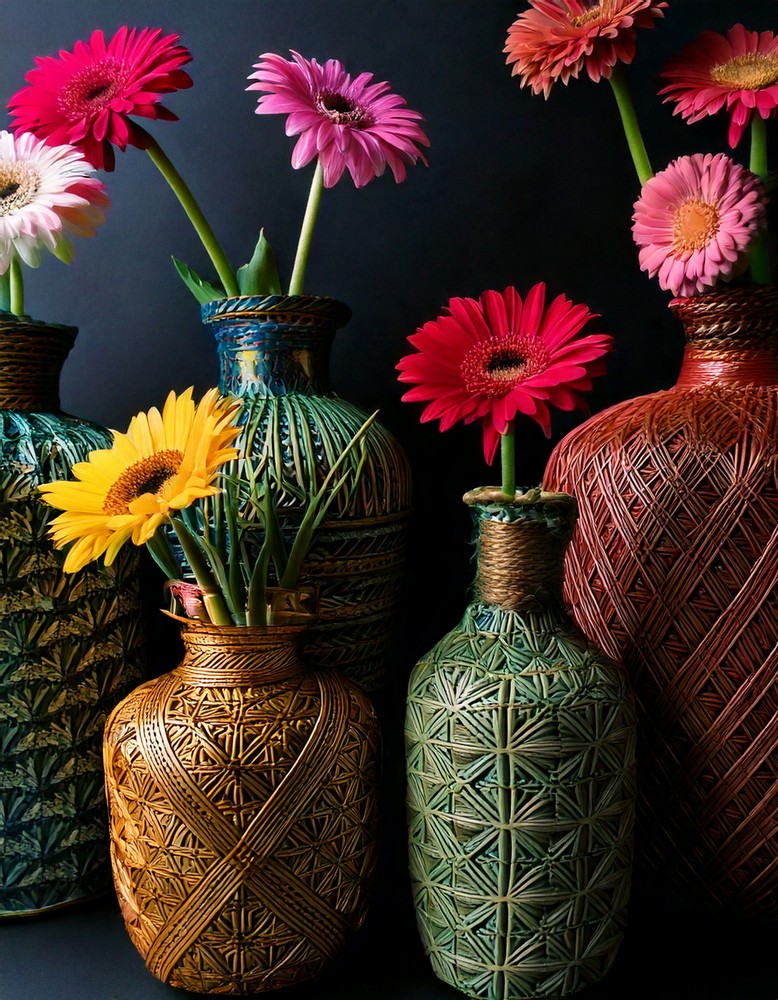 Yarn-Wrapped Recycled Vases