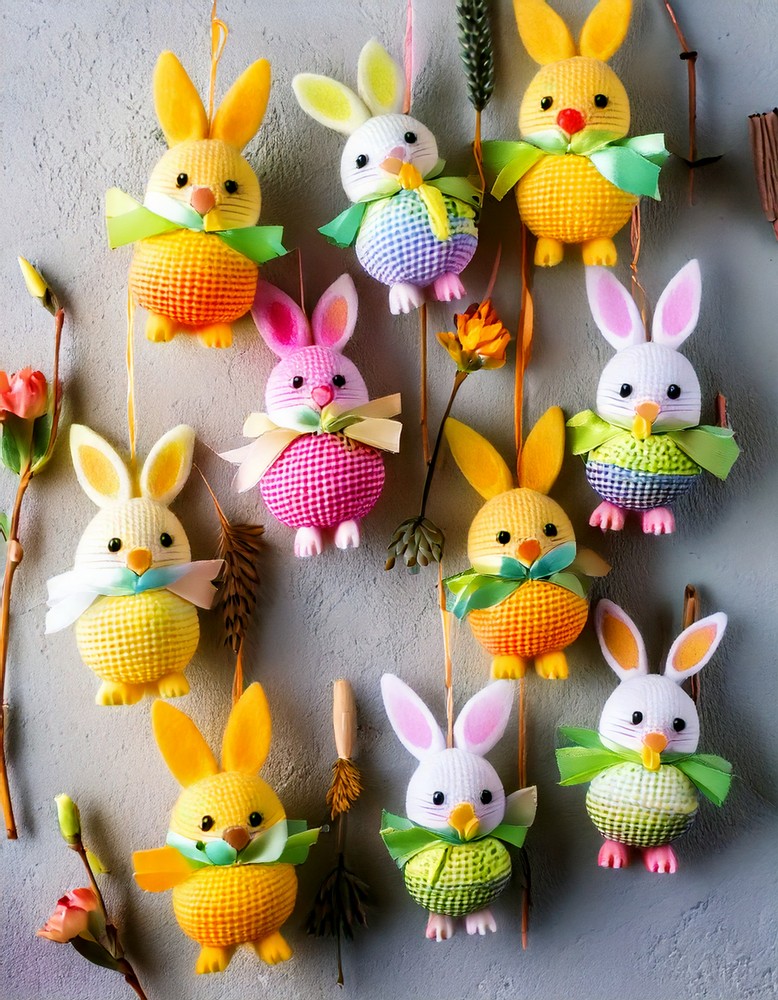 Felt Easter Animal Ornaments