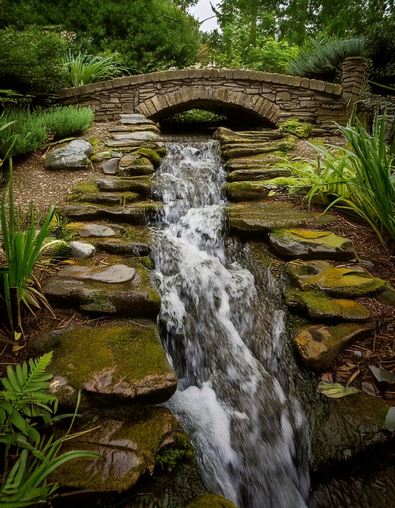 Stream Crossing with Stone Bridge