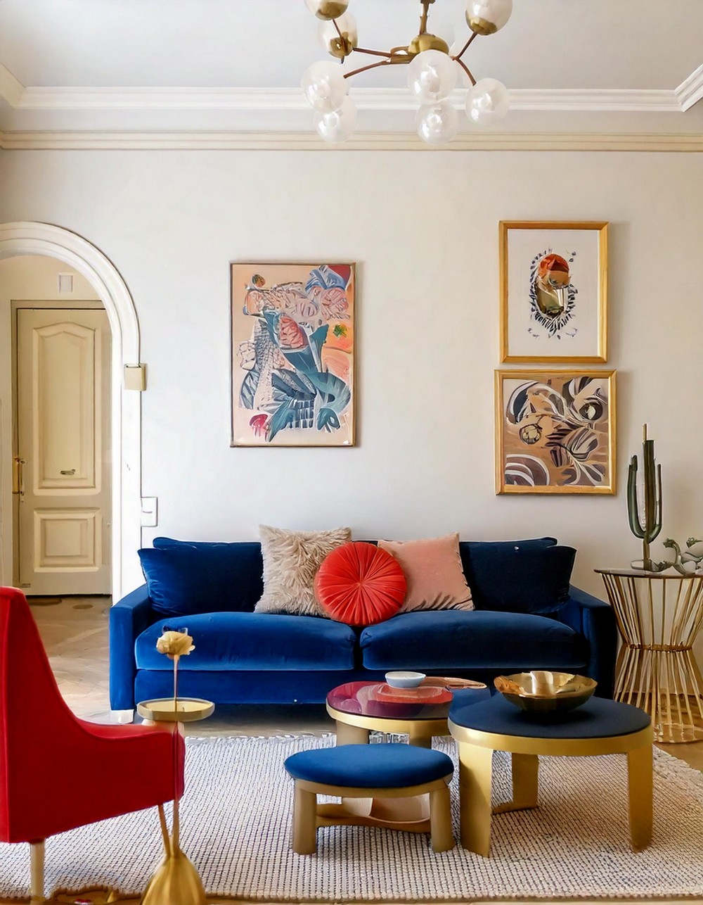 Vibrant Art Deco Living Room with Bold Accents