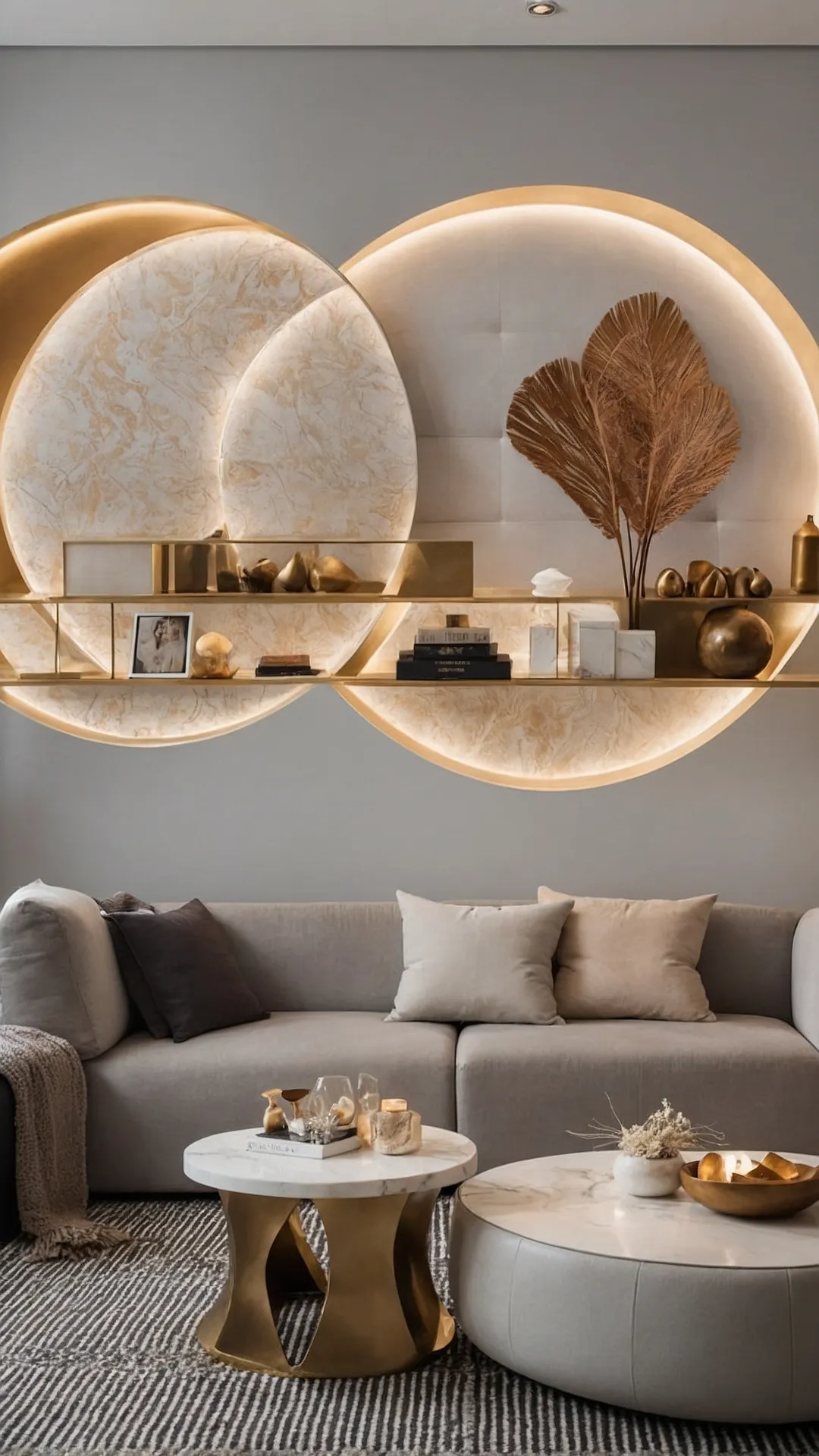 Glamorous Gold-Toned Living Areas