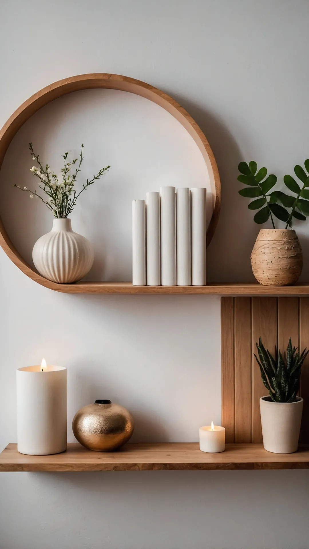 Curated Wooden Shelves for a Harmonious Display