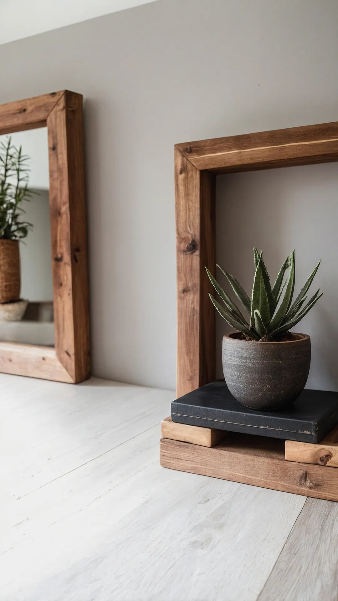 Showcase Greenery on Stylish Wooden Pedestals