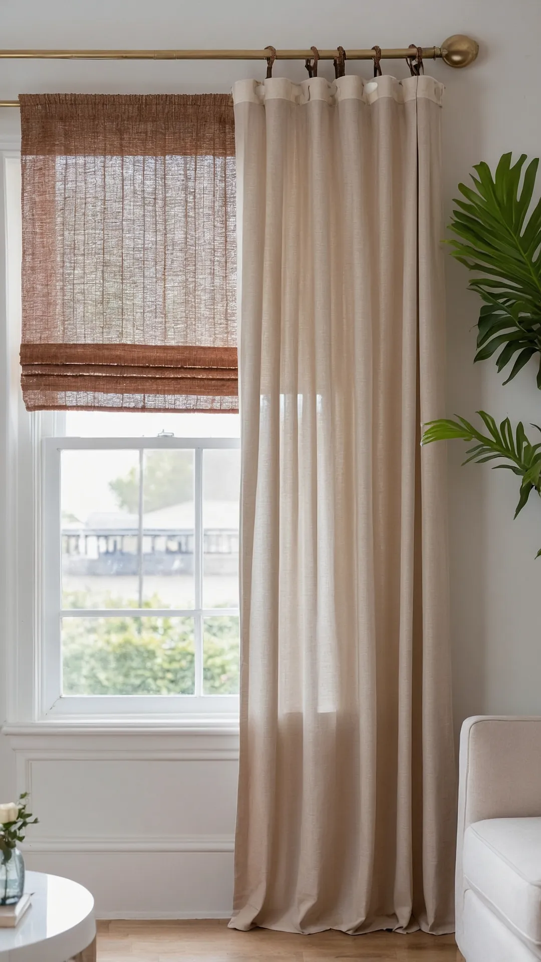 Layered Elegance Beyond the Window