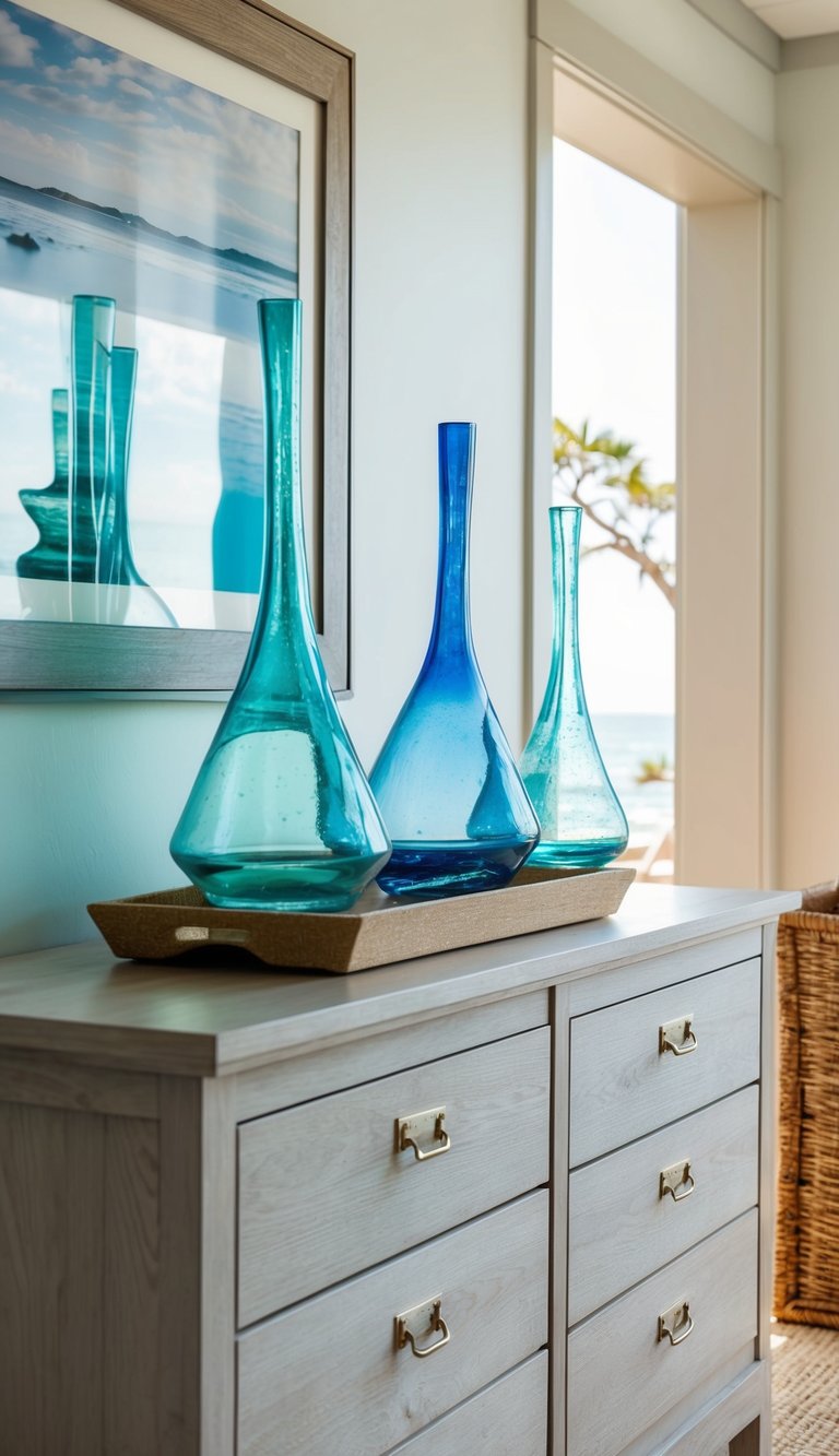 Sea glass vases