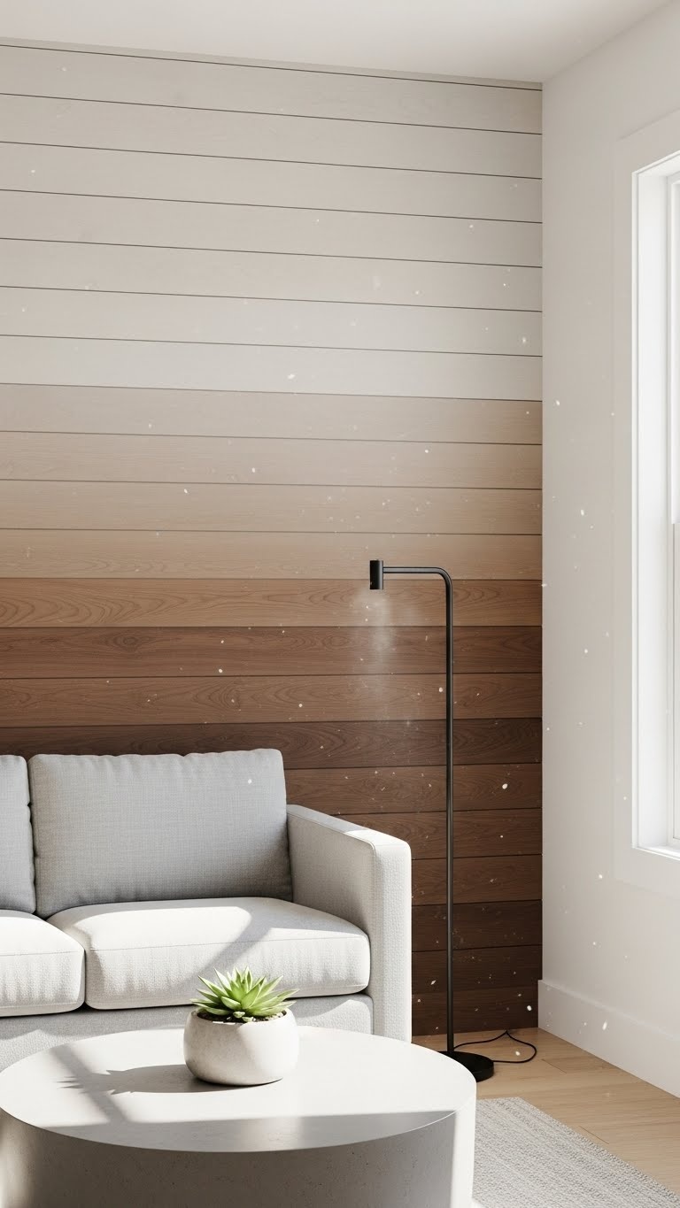 Ombre painted shiplap