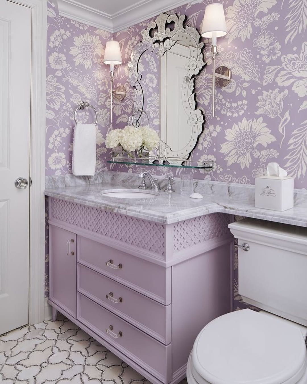 Romantic Lavender with Vintage Floral Charm