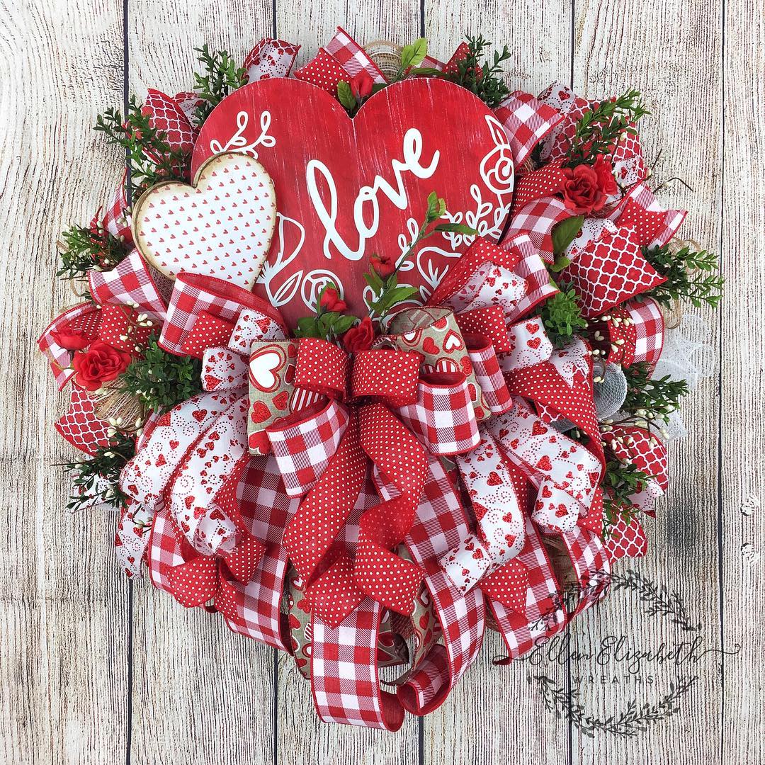 Rustic Ribbon Wreath Full Of Love