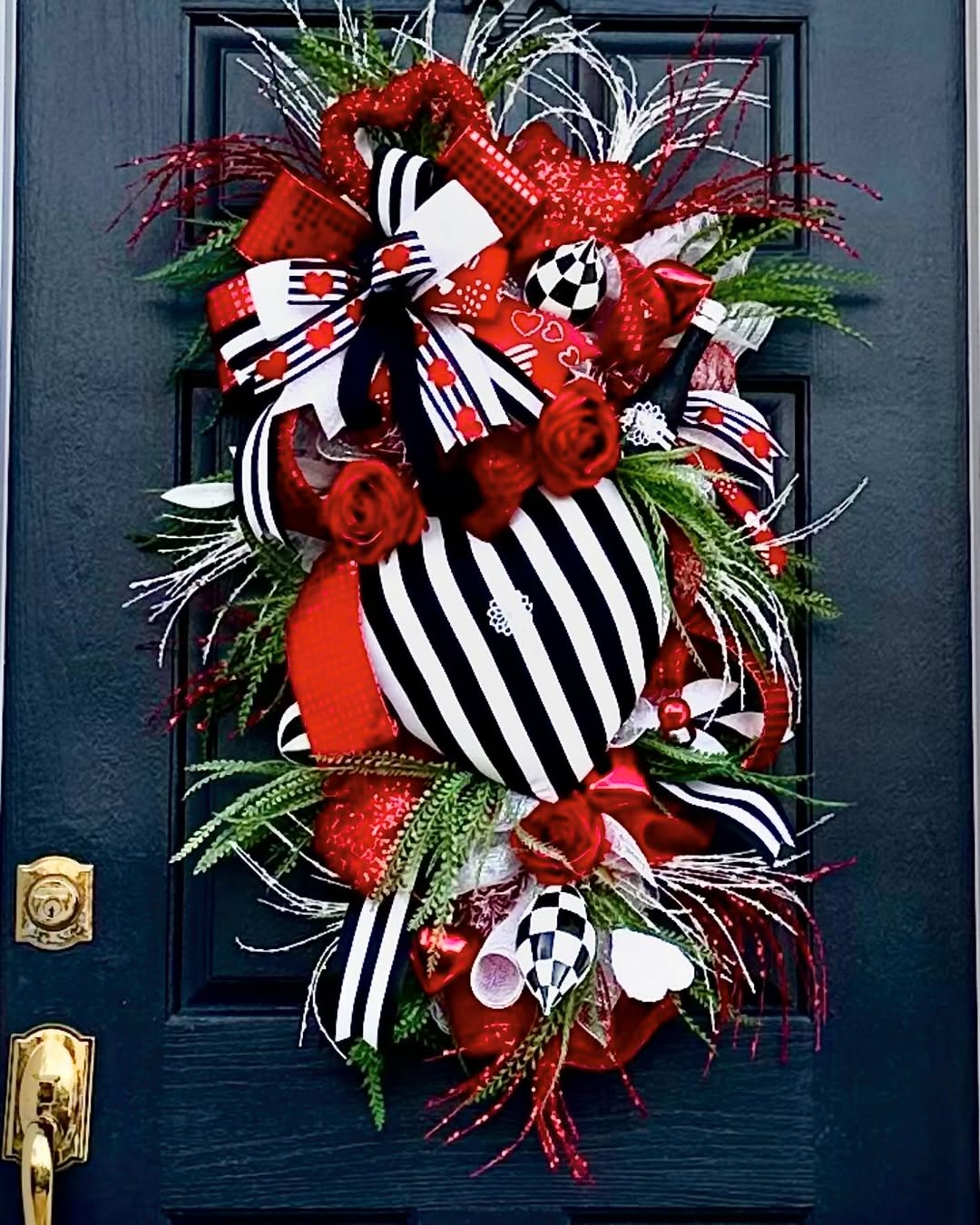 Bold Stripes With Romantic Red Accents