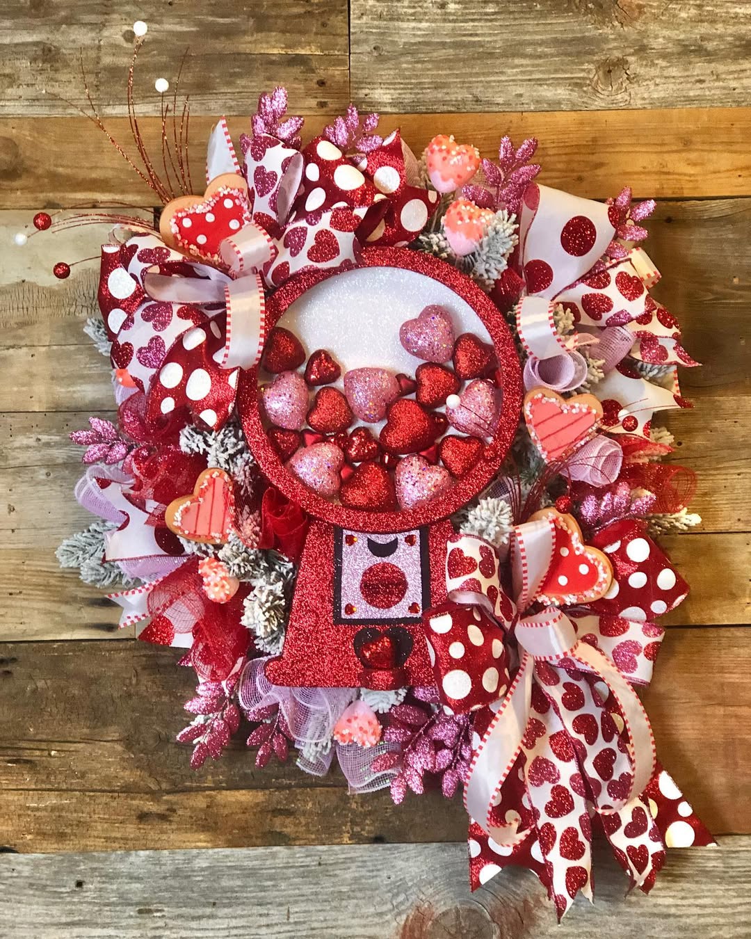 Whimsical Gumball Machine Valentine Wreath