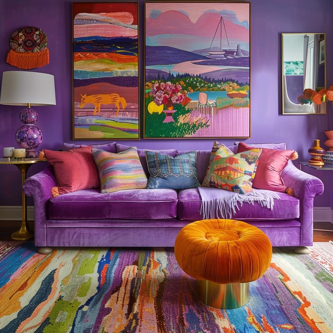 Vibrant Purple with Playful Color Pops