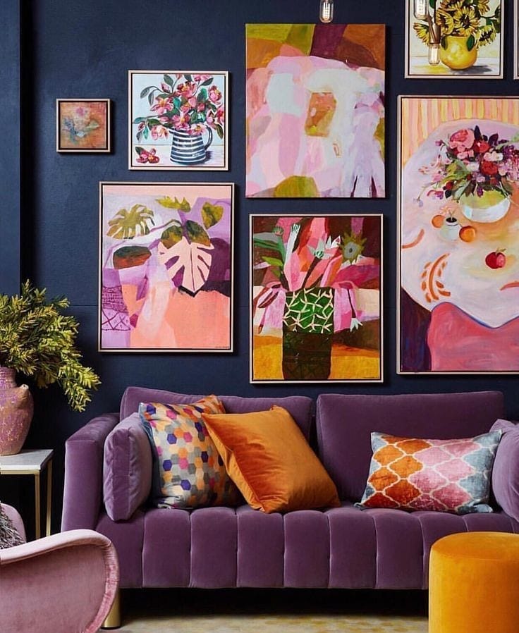 Artistic Purple Spaces with Vibrant Accents