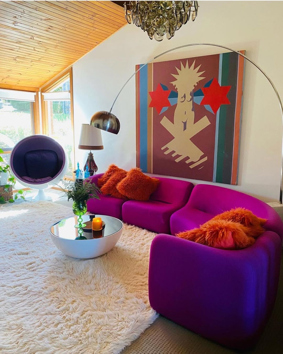 Retro Vibes with Playful Purple Contrasts