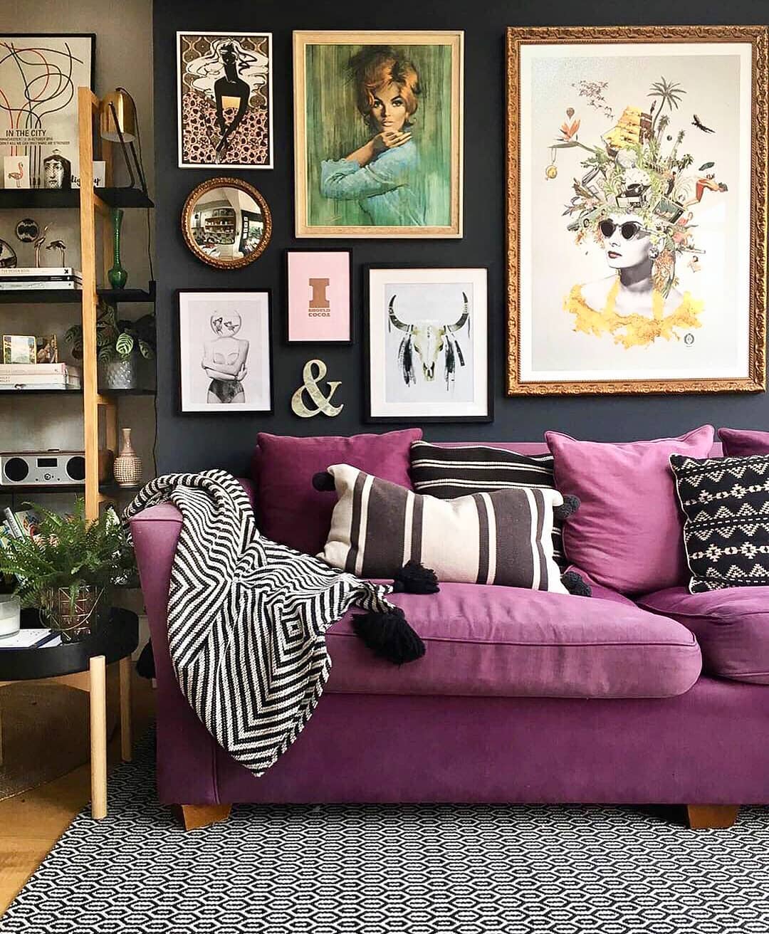 Graphic Contrast Meets Bold Purple