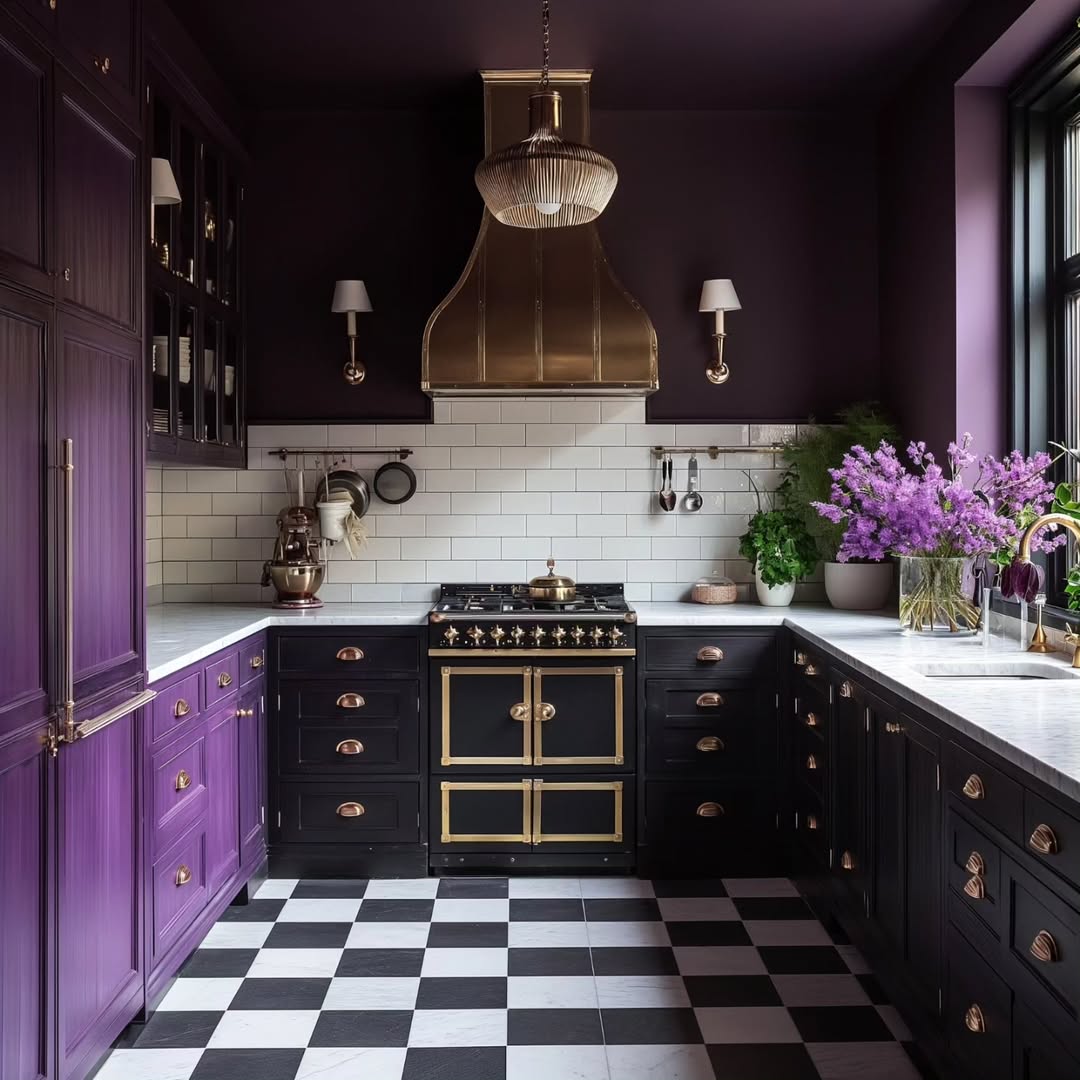 Plum And Brass Elegance With Drama