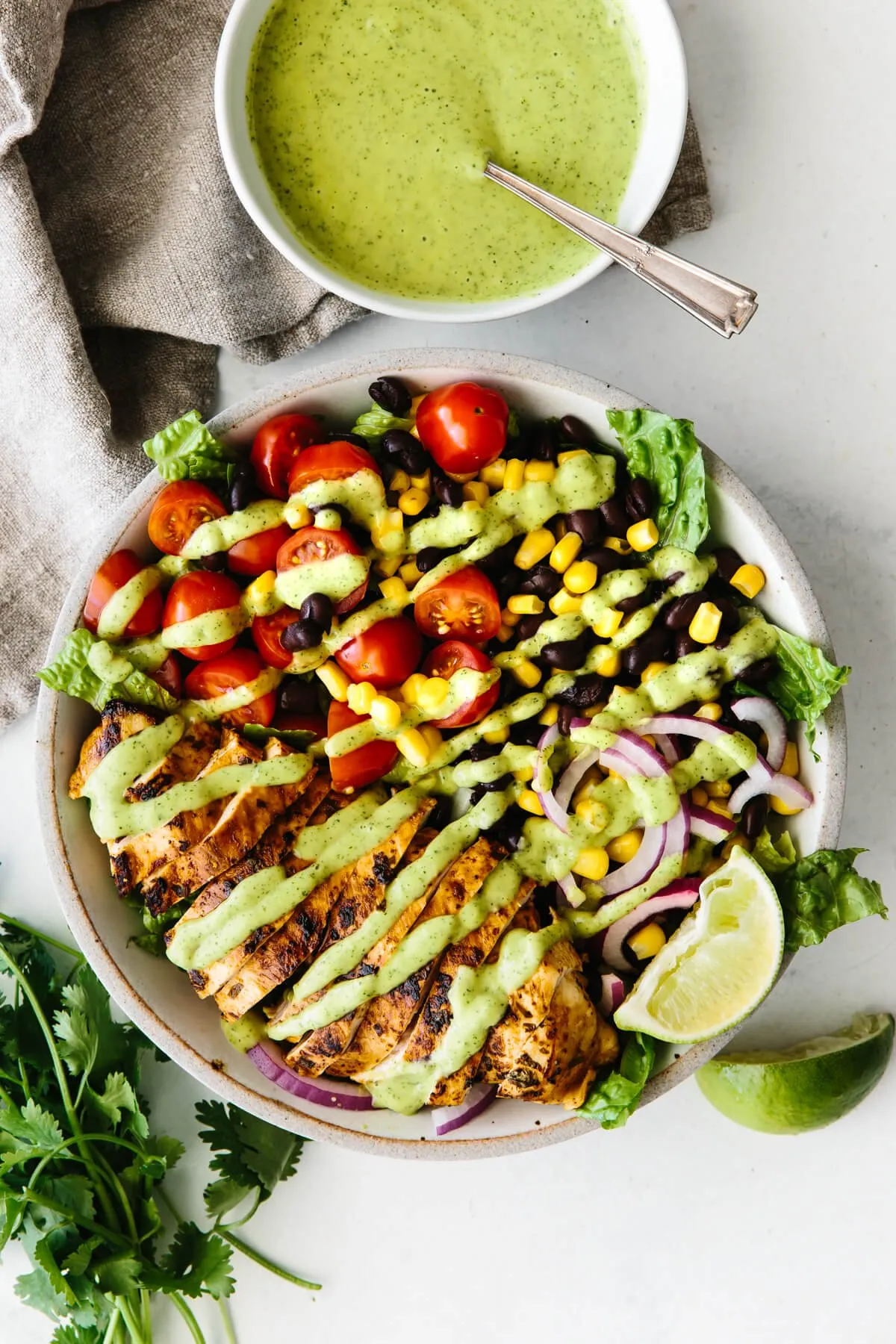 Southwest Chicken Salad with Creamy Avocado Dressing