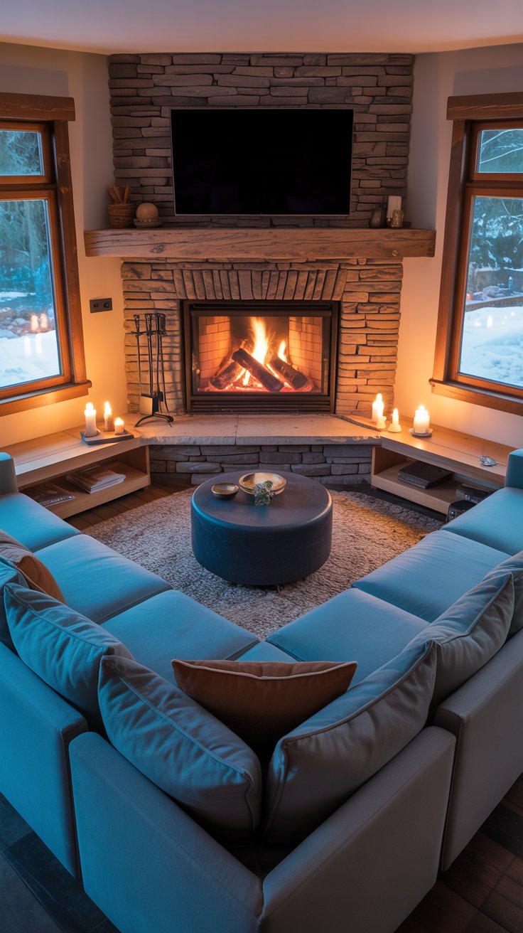 Cozy fireplace nook