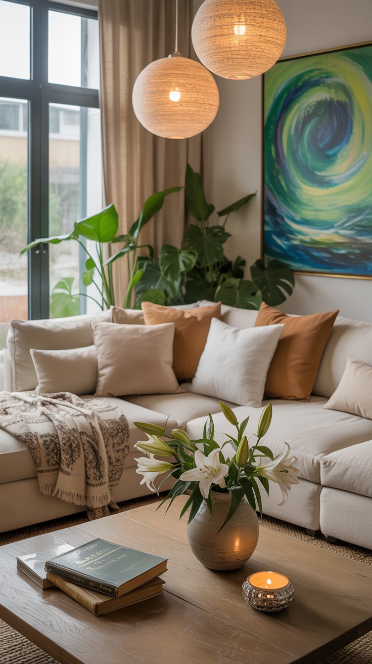 Living room with layered textures