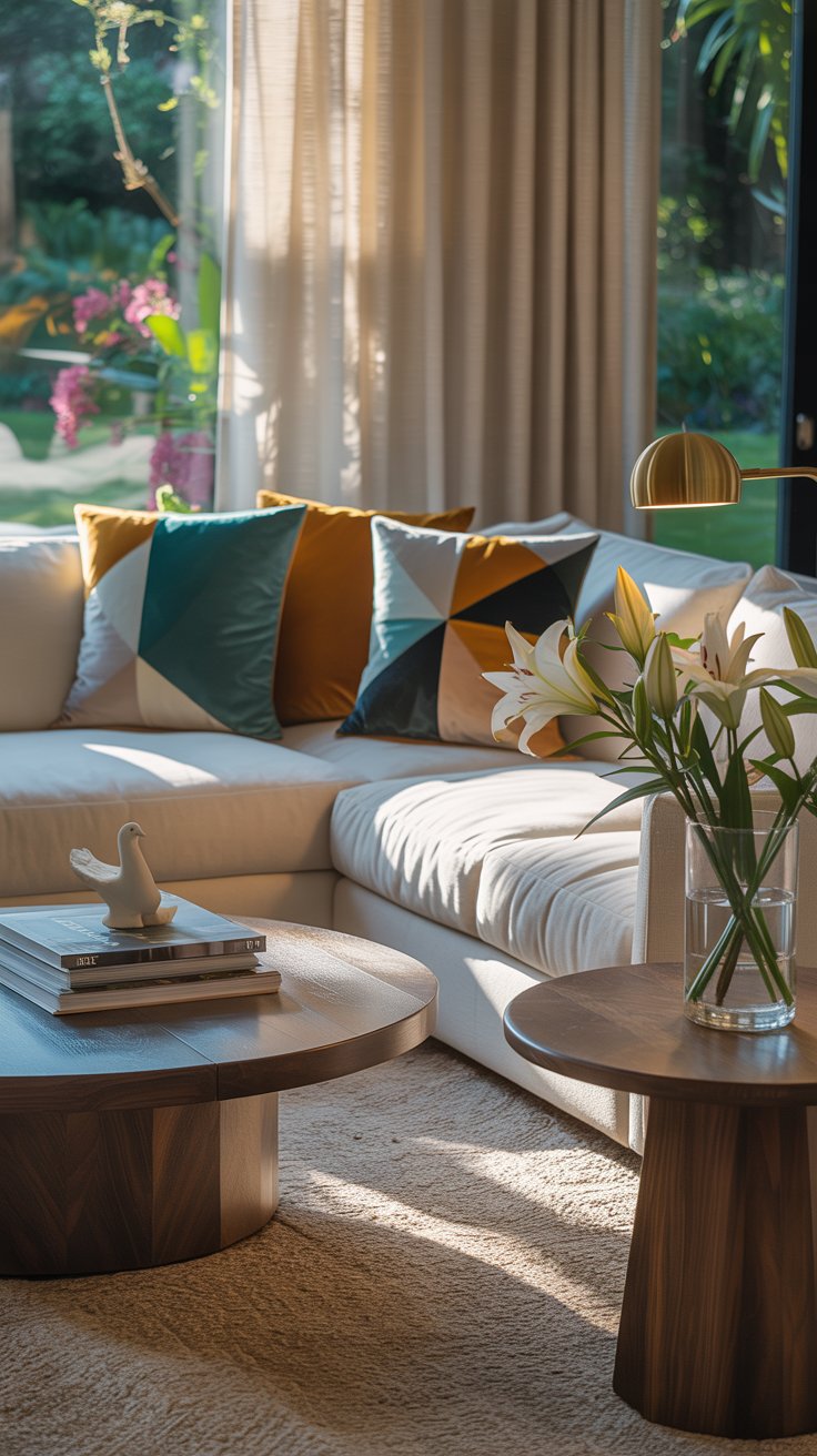 Living room with geometric patterns