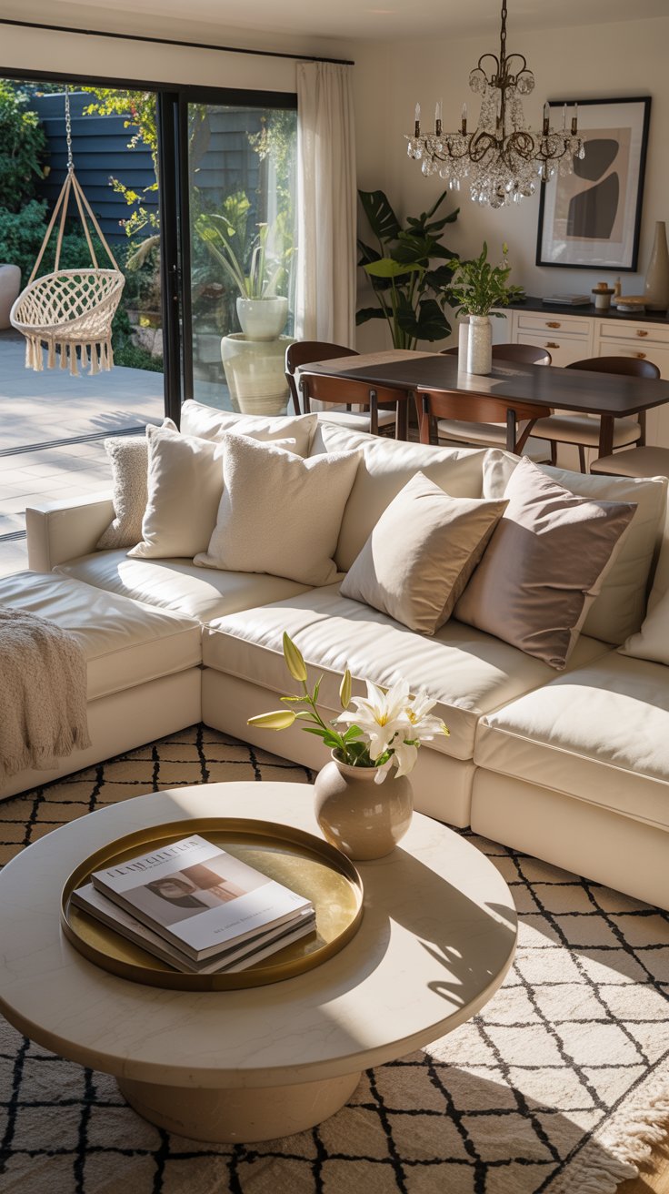 Living room with natural elements