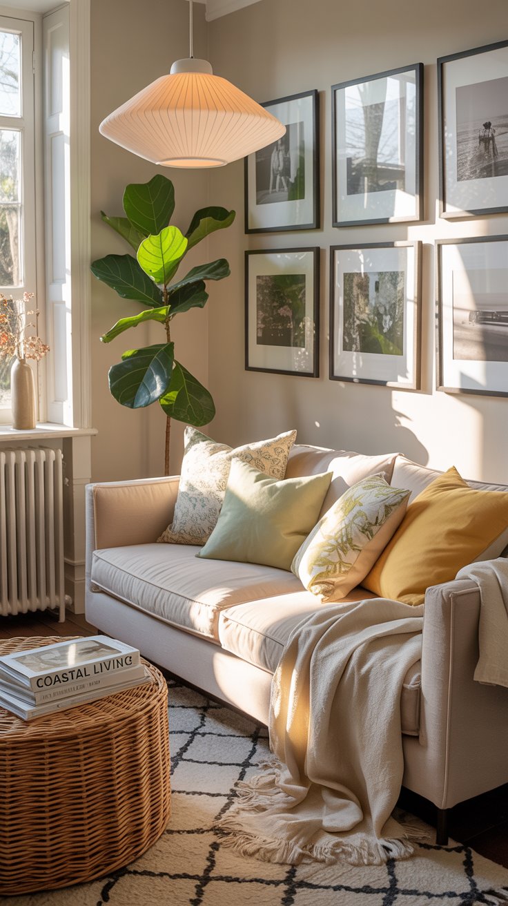 Cozy reading nook with natural light