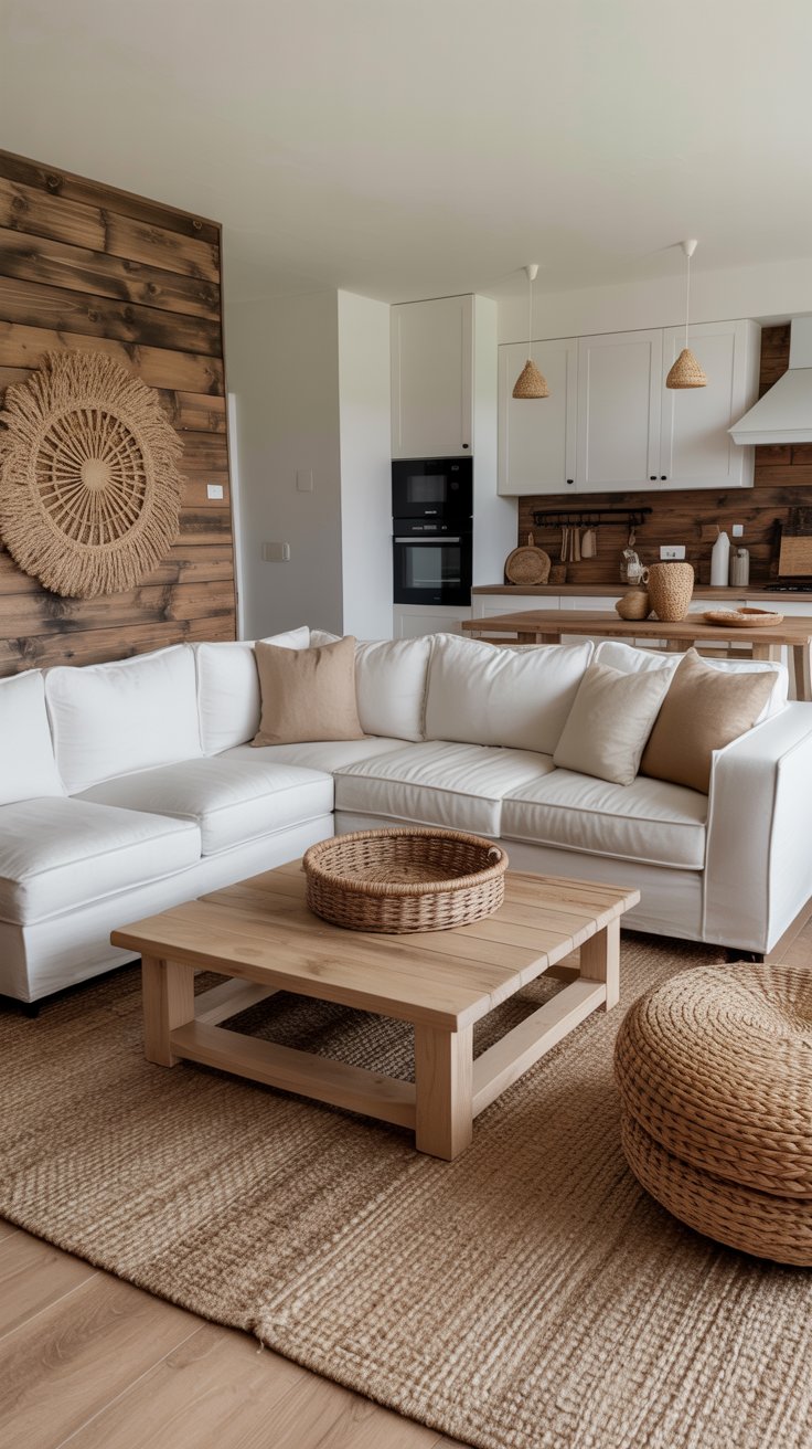 Living room with natural textures