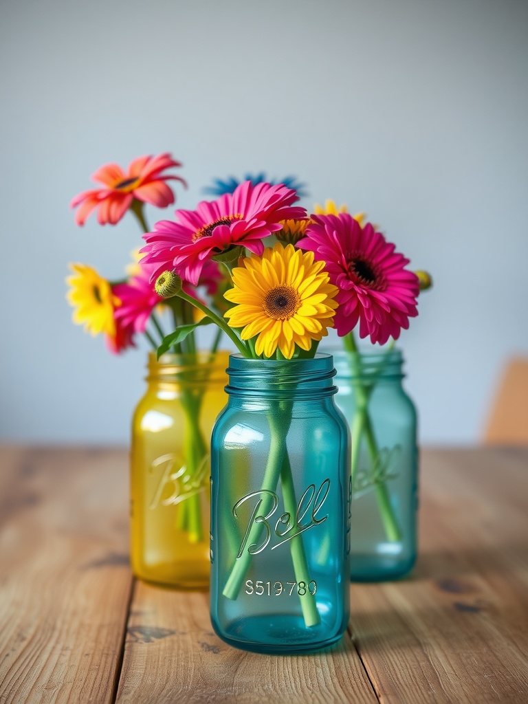 Upcycled Mason Jar Vases