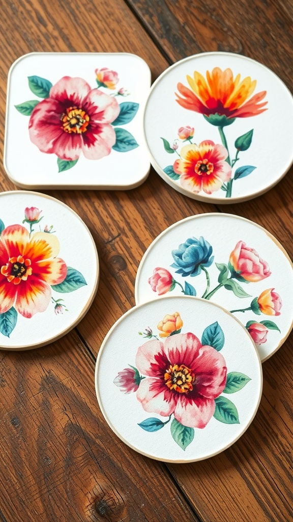 Floral Watercolor Coasters