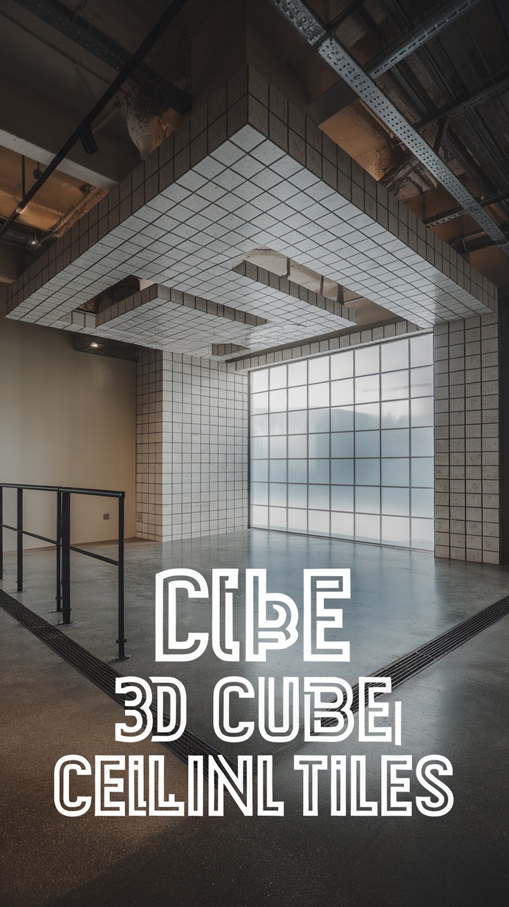 3D Cube Ceiling Tiles