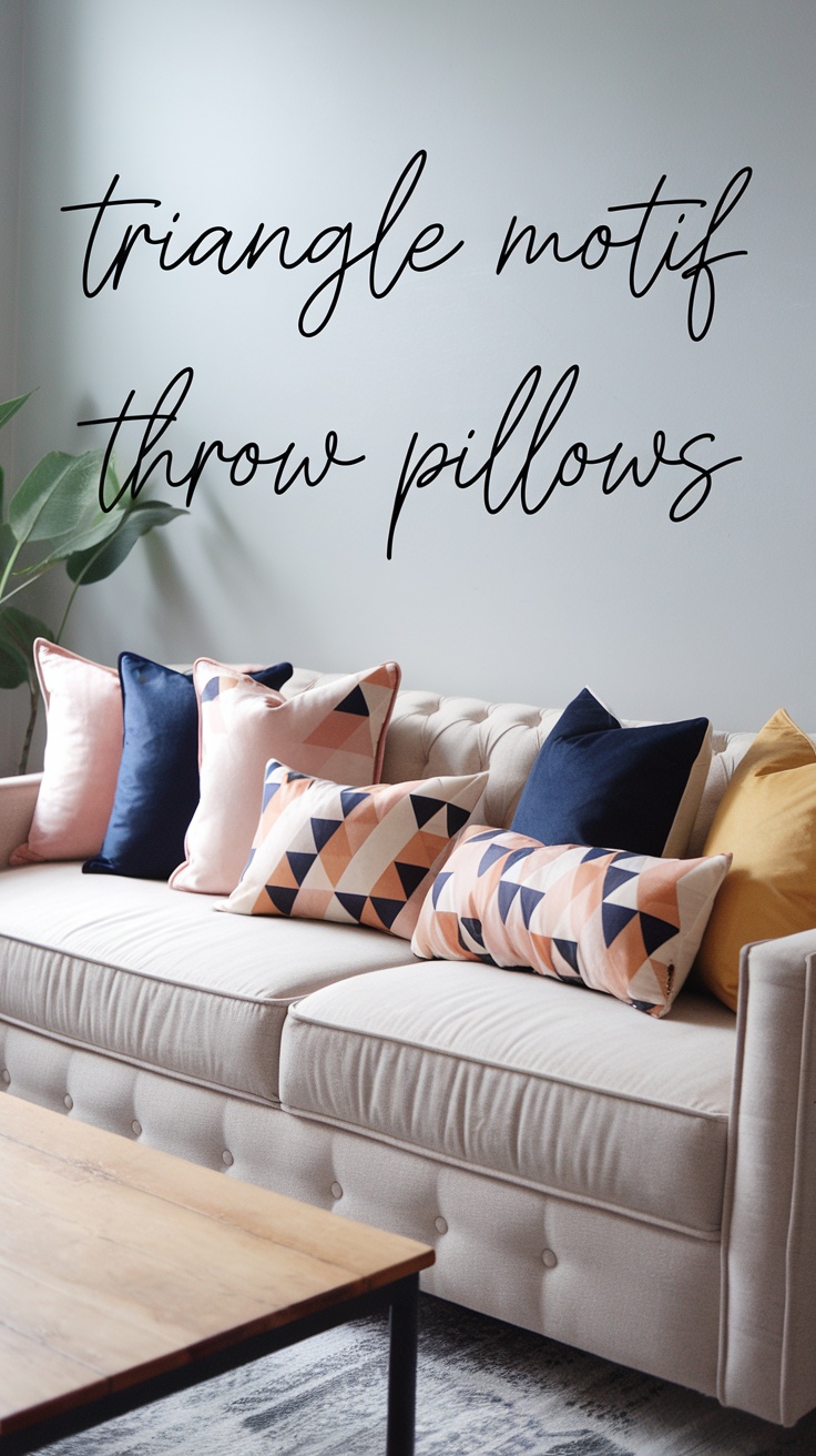 Triangle Motif Throw Pillows