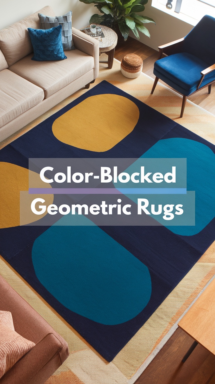 Color-Blocked Geometric Rug