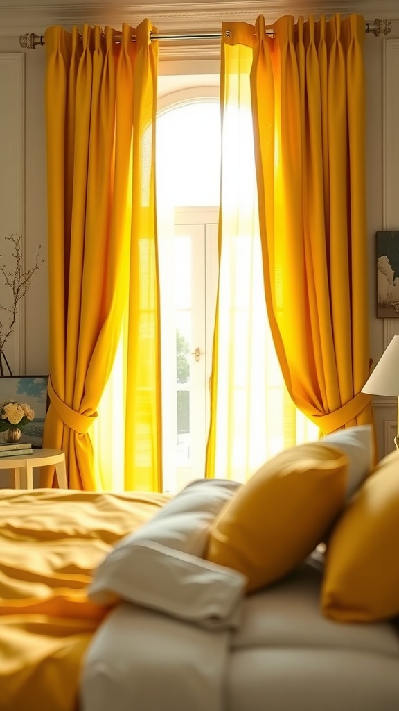Sunshine Yellow Linen Drapes