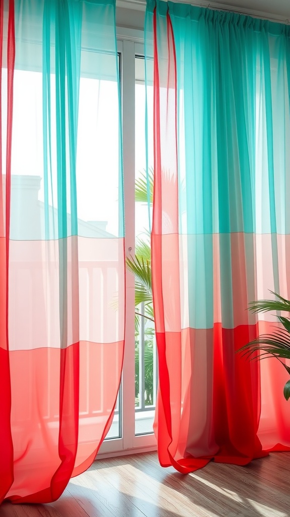 Coral & Aqua Sheer Layers