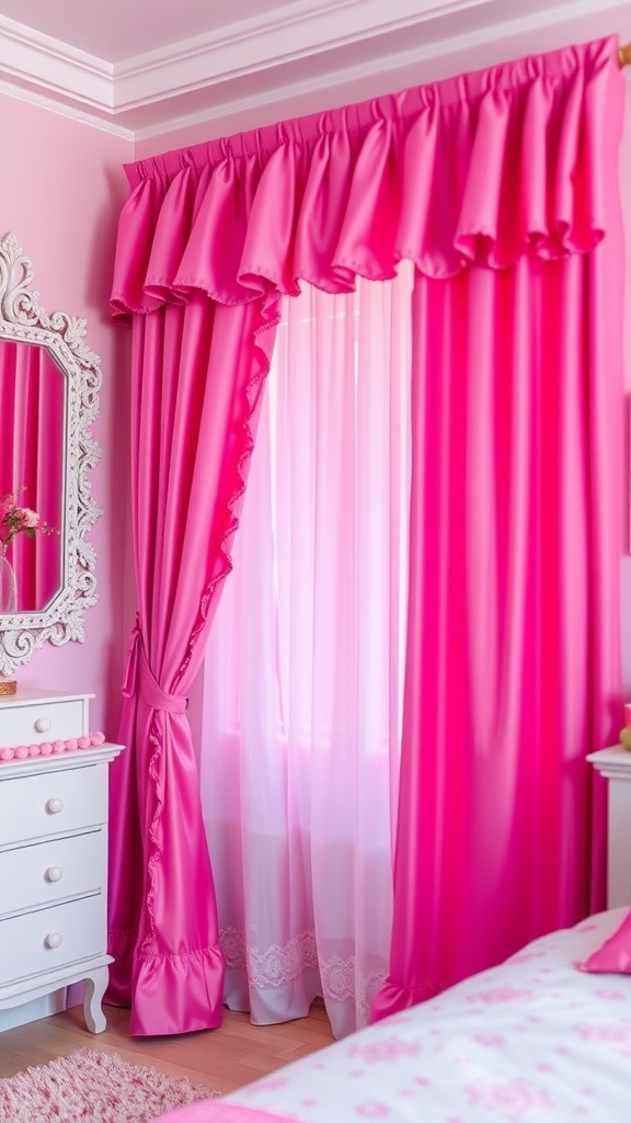 Hot Pink Ruffle-Edge Panels