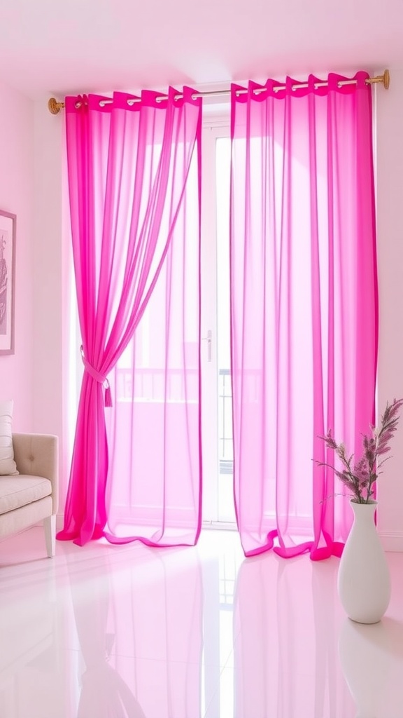 Neon Pink Sheer Panels