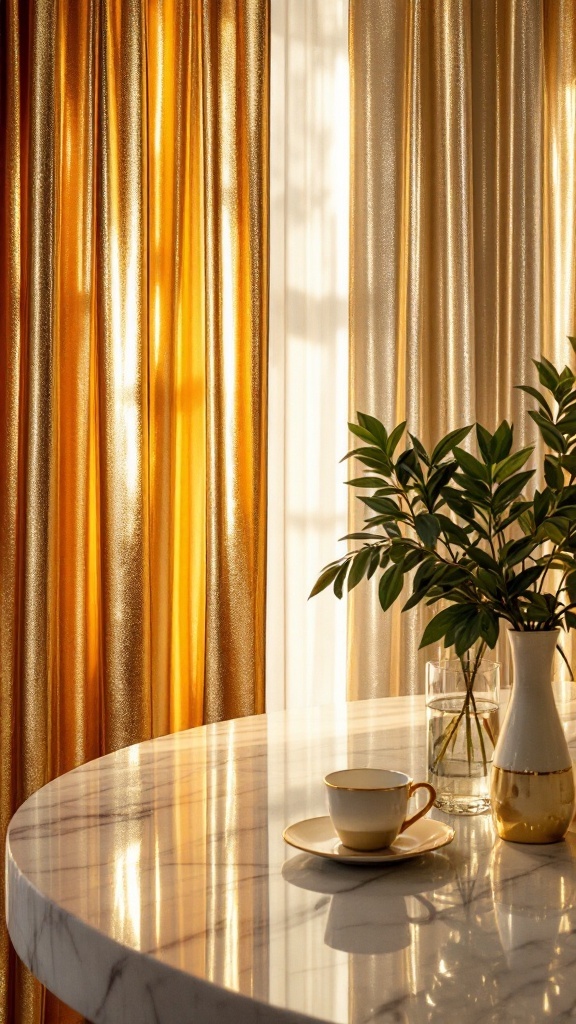 Metallic Gold Sheen Curtains