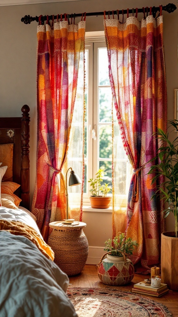 Boho Rainbow Macrame Curtains