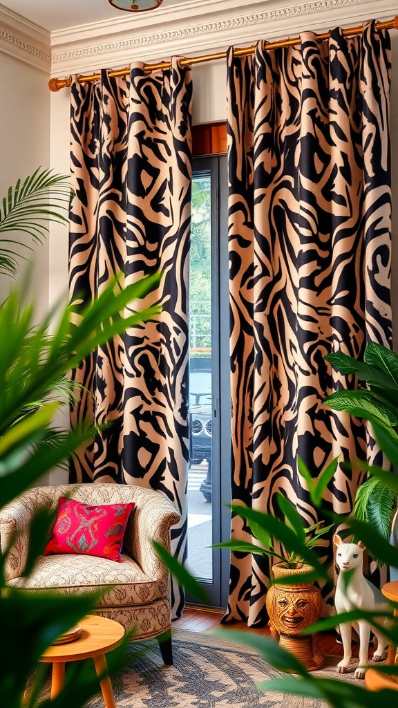 Zebra Print Statement Drapes