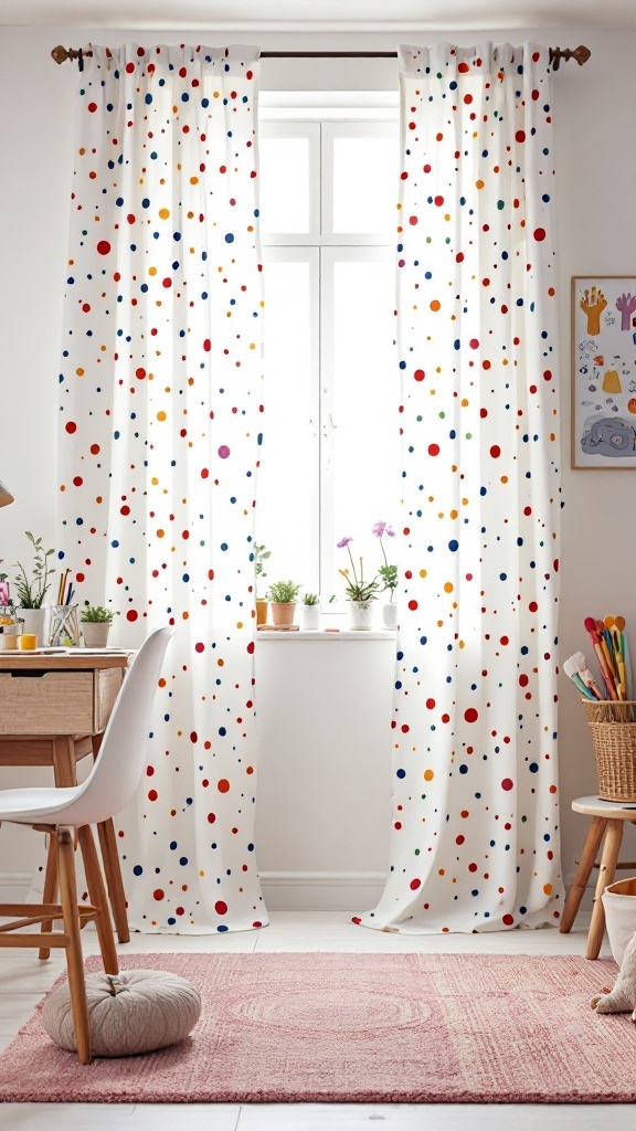 Color-Pop Confetti Pattern Curtains