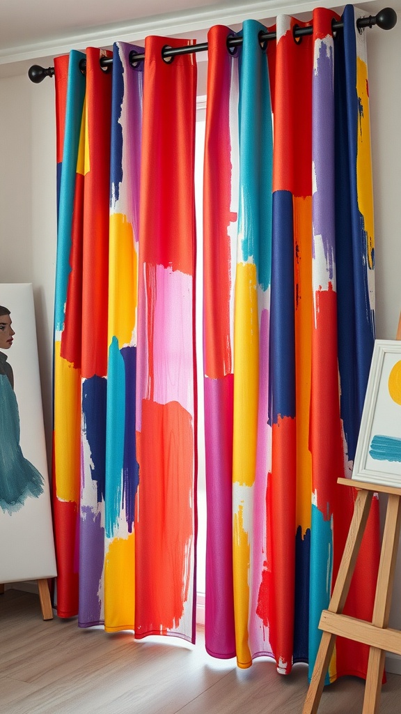 Painterly Brushstroke Curtains