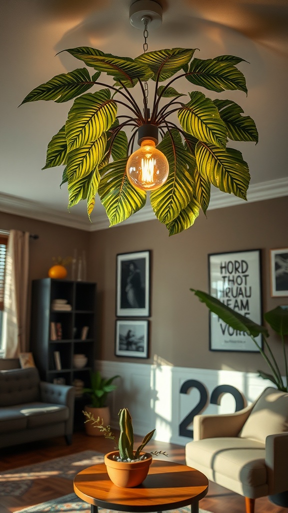Tropical themed lighting fixture