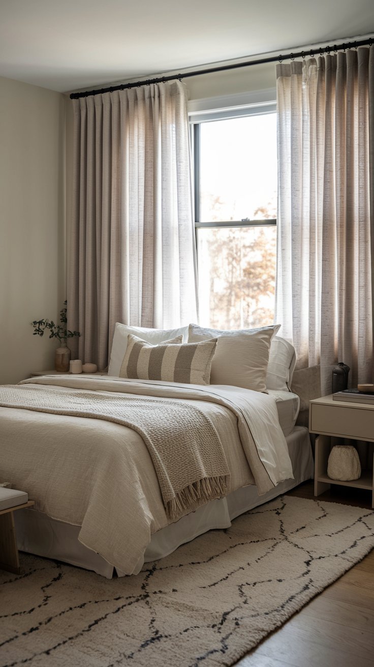 Sheer curtains in bedroom