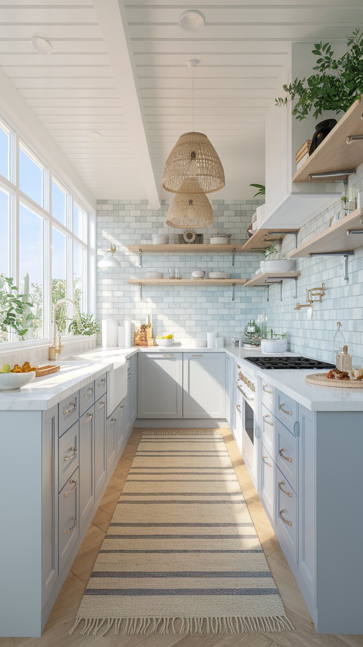 Soft Gray Kitchen Cabinets with Blue Undertones